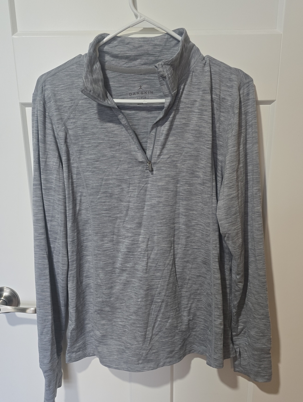 Danskin Women's Light Gray Heather Quarter-Zip Pullover